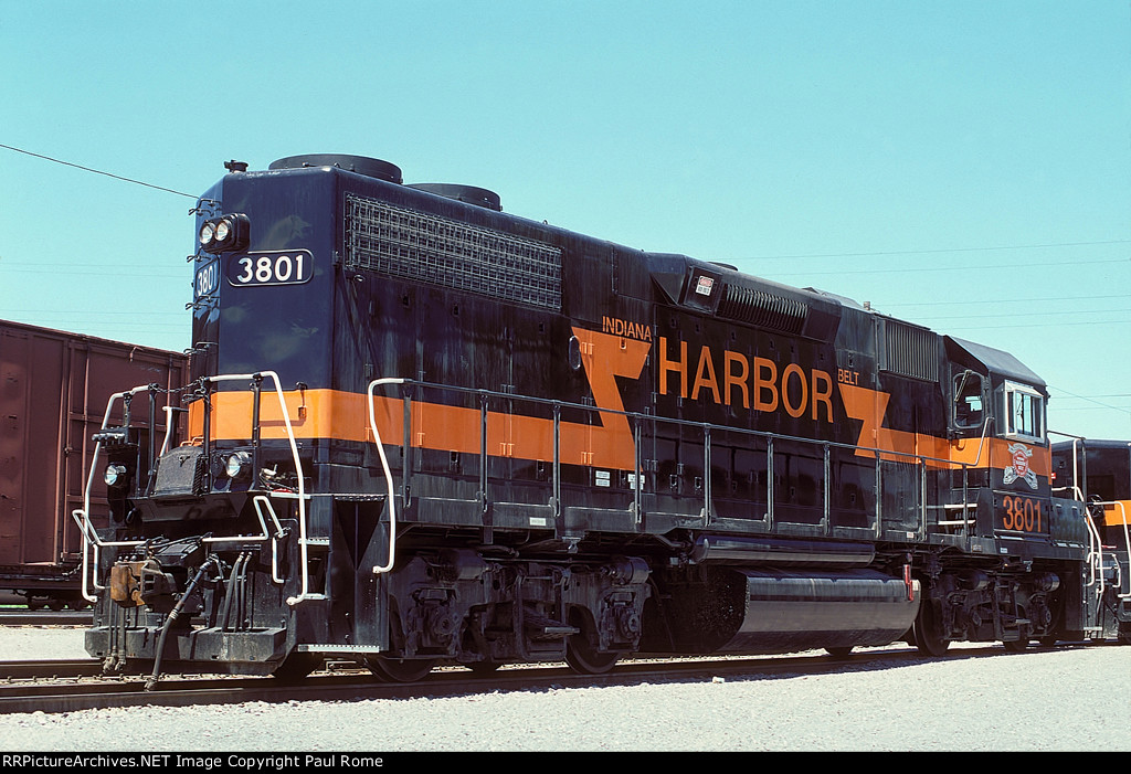 IHB 3801, EMD GP38-2, ex SOU 5068, at CNW's Yard-9